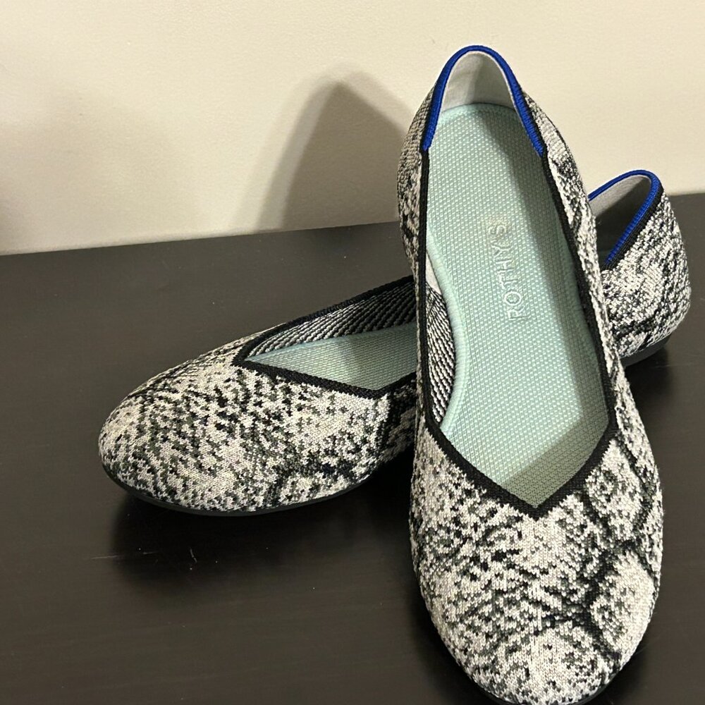 Womens ROTHY'S Sz 10 Python Pattern Round Toe Slip-on Ballet Flats Shoes